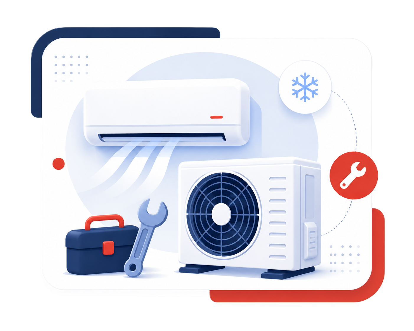 Illustration of a new AC system being installed
